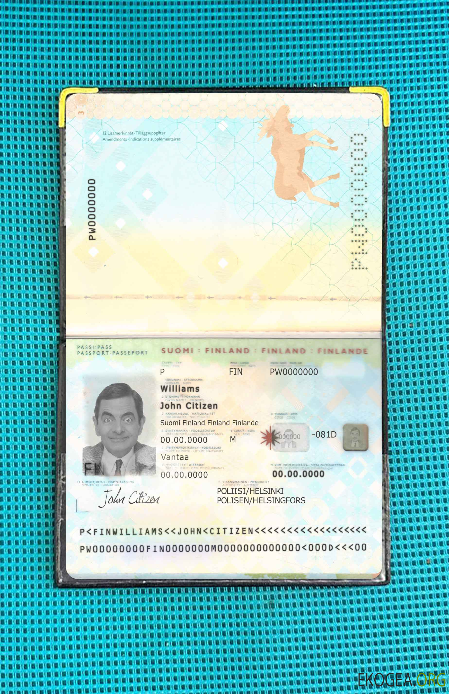 Aperçu photo du passeport finlandais 2012 2017